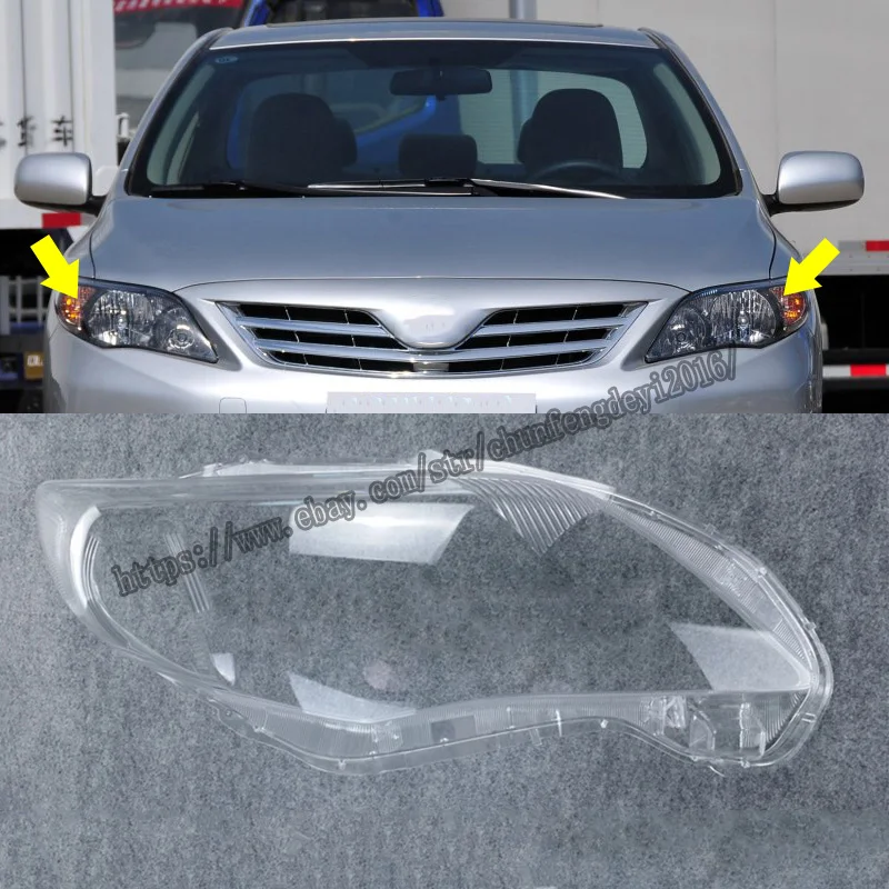

Для Toyota Corolla 2010-2013 2 шт. левая и правая фары линзы налобный фонарь крышка объектива Аксессуары для модификации автомобиля
