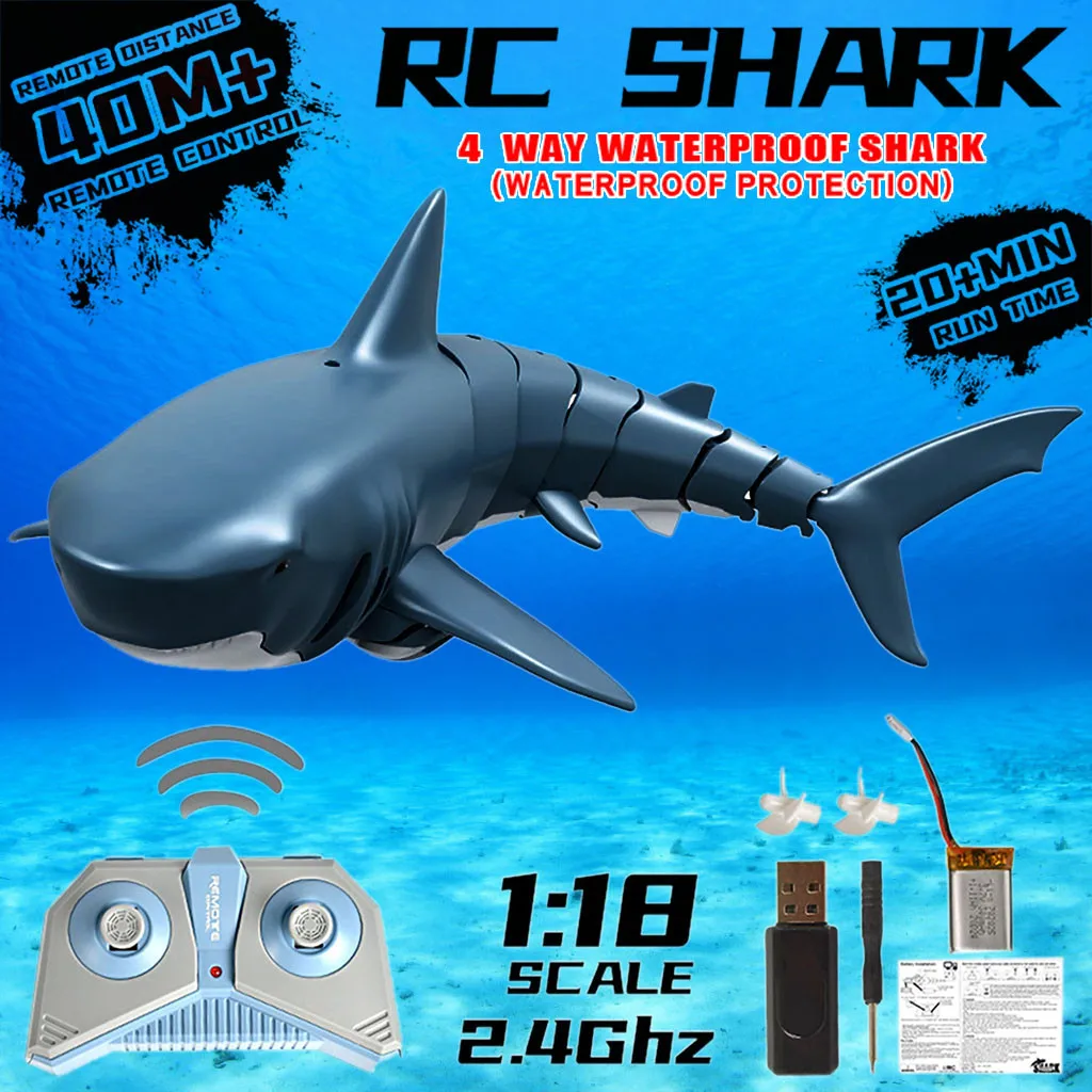 Rc Hayvanlar Radyo Uzaktan Kumanda Elektronik Kopekbaligi Balik Botu Ingilizce Muanual Dayanikli 4 Kanal Sualti Oyuncaklar Cocuklar Icin Rc Robots Animals Aliexpress
