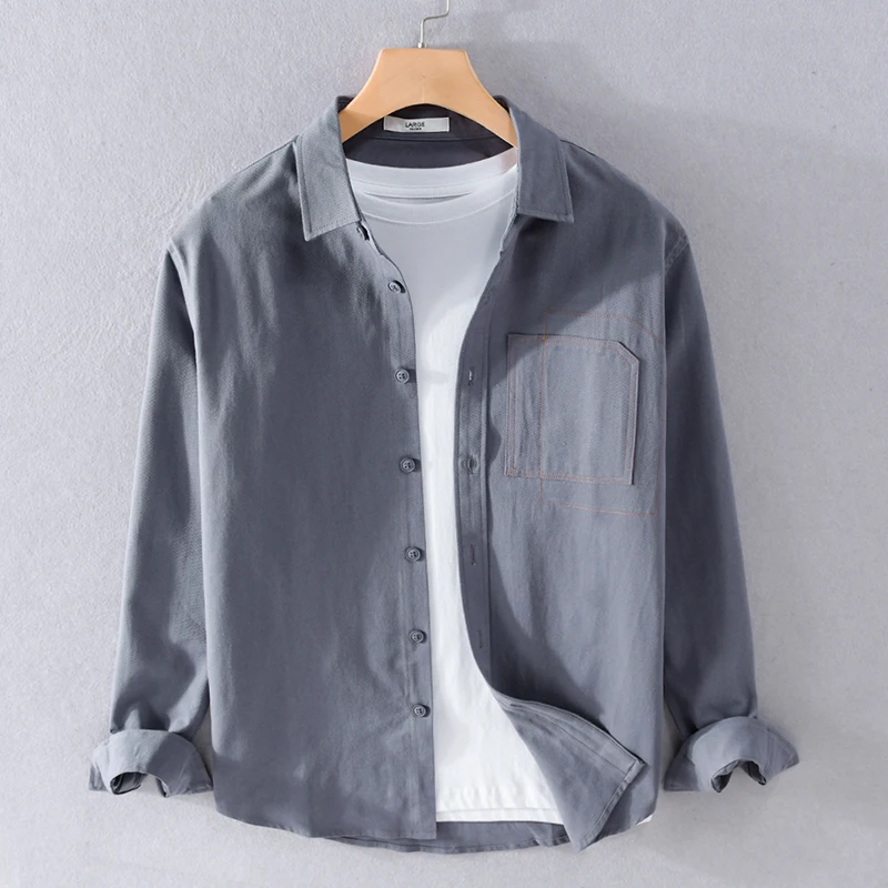 

100% Cotton long sleeve spring casual brand shirts for men solid trendy comfortable Italy style shirt men tops chemise camisa