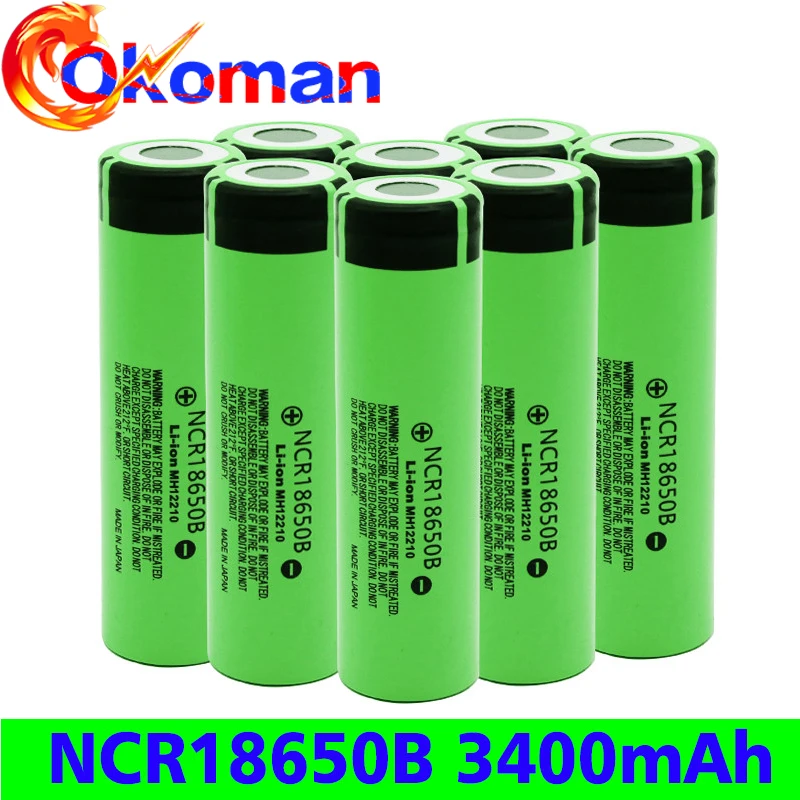 Оригинальная 18650 батарея 3400mah 3 7 v литиевая для NCR18650B подходит батареи фонарика |