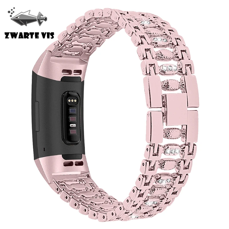 Для fitbi tcharge3 ремешок для часов для женщин алмазного ремешка для fitbitand charge3 watch series Часы Браслет ремешок из нержавеющей стали
