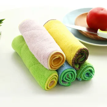 

HOT SELLMicrofiber Anti-greasy Dishcloth Wash Cloths Dishrag Cleaning Soft Water Absorption Micro Fiber Wipe Table Kitchen Home