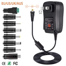 Универсальный адаптер питания 30W US/UK/AU/EU 3V 4,5 V 5V 6V 7,5 V 9V 12V AC DC зарядное устройство конвертер + 5V 2.1A USB порт с разъемом 8 шт Универсальный адаптер питания 30W US/UK/AU/EU 3V 4,5 V 5V 6V 7,5 V 9V 12V AC DC зарядное устройство конвертер + 5V 2.1A USB порт с разъемом 8 шт