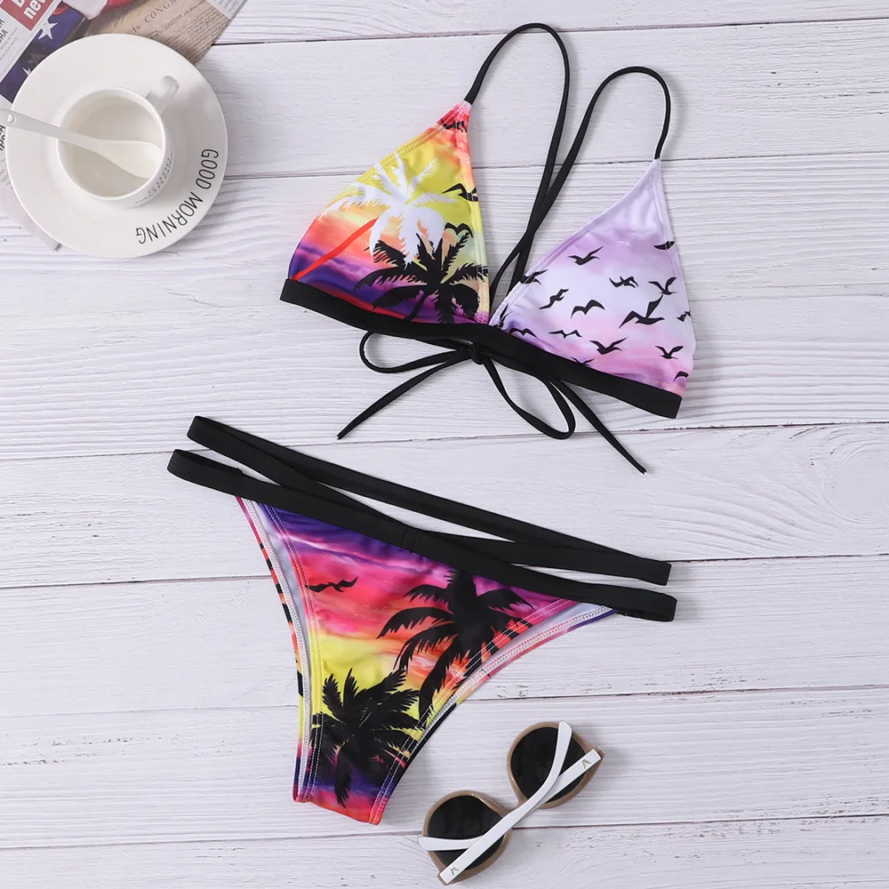 Sexy Print Bikini Brazilian Swimwear Women Mini Thong Bikini Set Two Piece Swimsuit Summer Beach Wear Swimming Suit Bikini Mujer