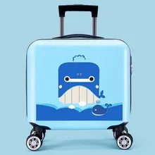 Модный Детский чемодан на колесиках, 16 дюймов, чемодан с мультипликационным принтом, вместительный чемодан, универсальный чемодан на колесиках для студентов, Hanimom