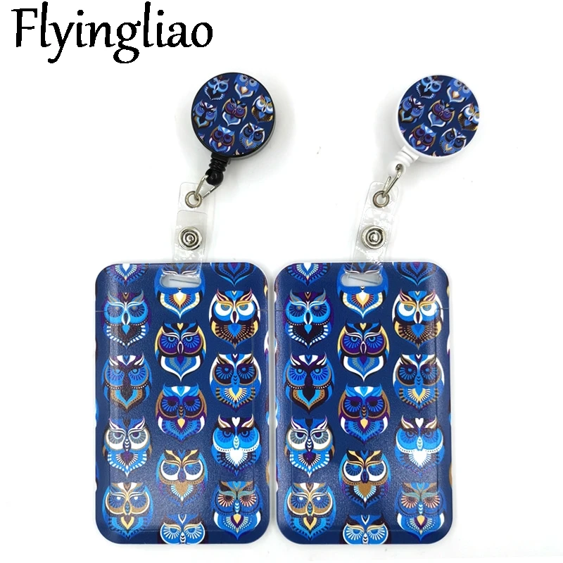 Funny Owl Meme Cute Credit Card Cover Lanyard Bags Retractable Badge Reel Student Nurse Exhibition Enfermera Name Clips Card kanagawa hokusai waves cute credit card cover lanyard bags retractable badge reel student nurse name clips id card holder chest