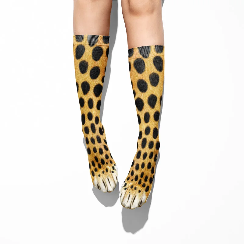 bombas socks for women New Fashion Animal Soles Tiger Skull Bones Socks Men Women Makeup Party Novelty Cotton Socks Harajuku Kawaii High Ankle Sock plus size knee high socks