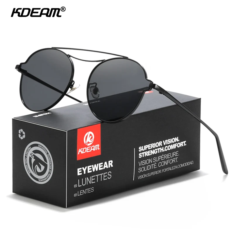 C1Black KDEAM HD градиентные линзы круглые женские солнцезащитные очки стимпанк двойной мост Модные солнцезащитные очки женские очки для вождения на открытом воздухе KD8805 - Цвет линз: C1Black