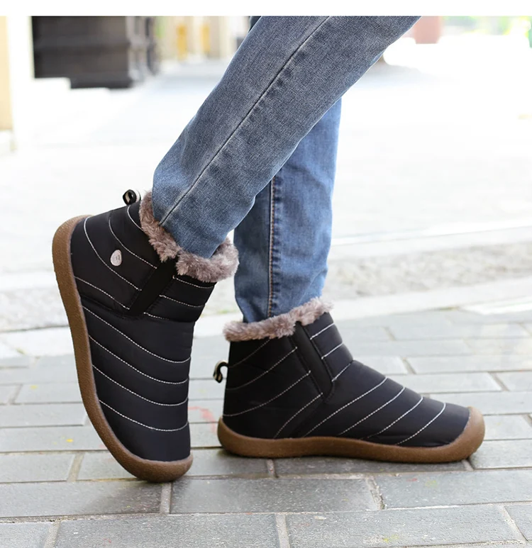 Мужские ботинки; плюшевые теплые зимние ботинки; ботильоны; зимняя обувь; Водонепроницаемая Мужская обувь; зимние ботинки для взрослых; Мужская мода размера плюс 57