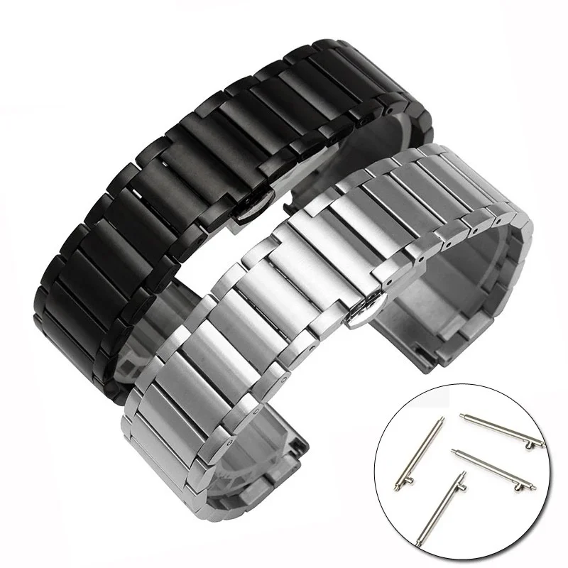 

Metal Watchband for Samsung galaxy watch active 2 40mm 44mm bands 20mm Stainless Steel Metal bracelet wrist strap for active2 3
