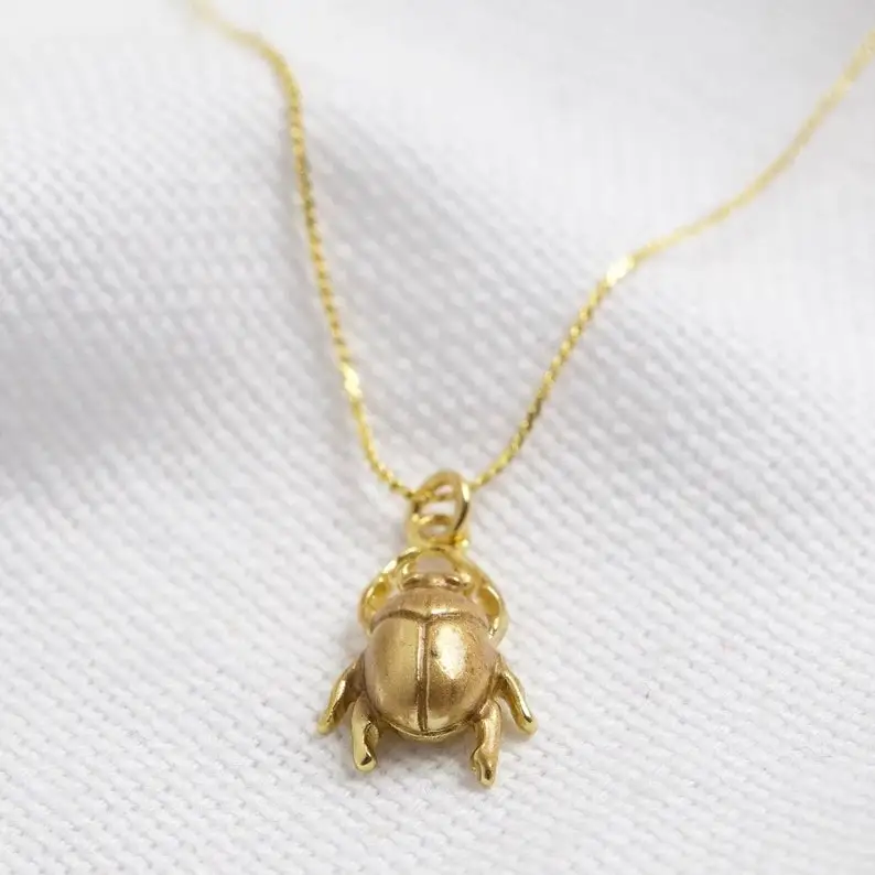 QIAMNI Gothic Scarab Beetle Pendants Necklace Egyptian Insect Charms Amulet Protection Viking Jewelry for Women Men Fashion Gift | Украшения