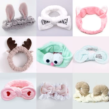 Женская эластичная повязка для волос, повязка на голову с бантом, детская тиара с кошачьими или кроличьими ушками, головной убор, аксессуары...