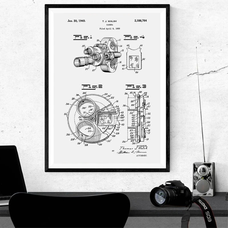 Color Filter Camera Patent Canvas Prints