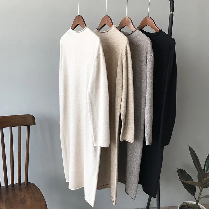 Womens sweaters 2019 winter sweater women new sweater lazy women sweater loose sweaters long knitted sweater casual knit dress