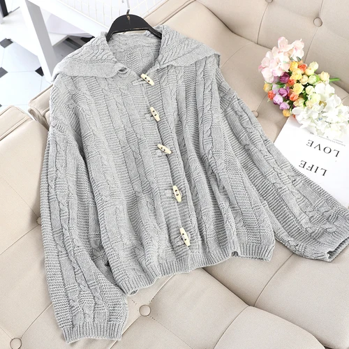 gray cardigan Woherb Винтаж Твист кардиганы осень зима трикотажные пальто корейский шик негабаритных свитер японский Kawaii женские свитера куртка - Цвет: gray cardigan