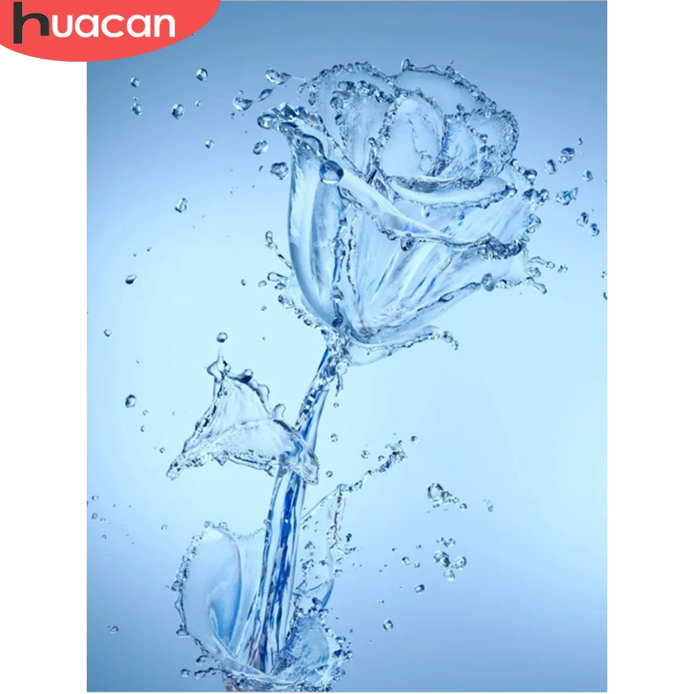 HUACAN 5D Diamond Painting Water Full Square Drill Picture Of Rhinestones Embroidery Mosaic Rose Home Decoration | Дом и сад