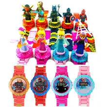 Детские часы Человек-паук Железный человек Бэтмен Халк Моана принцесса строительные блоки фигурки Детские часы игрушки детские часы