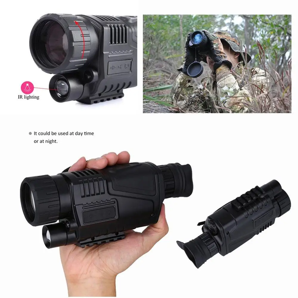 Telescope Night Vision Monocular 5X40 200m Infrared HD Camera HD Digital Day & Night Hunting Device 5MP Image Video Recording P1