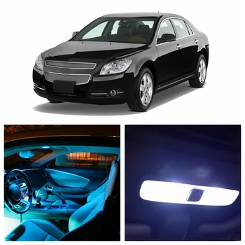 

9pcs White LED Light Ice Blue Bulbs For 2008-2012 Chevy Chevrolet Malibu Interior Package Kit License Plate Lamp Chevy-EF-06