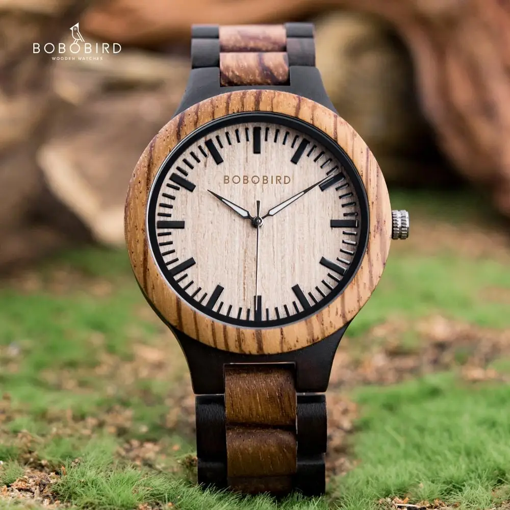 Wood Watch Couple Lovers Gift Cuostom-Logo Bobo Bird Design Top-Brand Women Quartz Saat