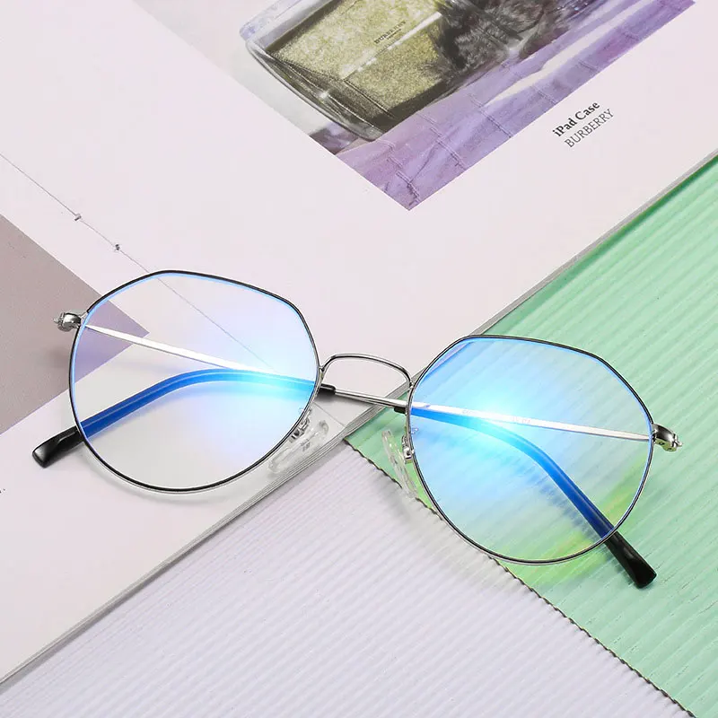 

Round Metal Glasses for Computer Anti Blue Ray Frame Women Men Eyeglasses Transparent Spectacles Oculos De Grau 66030