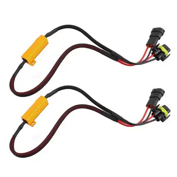 

1 Pair Automotive LED Headlight Resistor Decoder H11 / H8 / H9 Fog Lamp Alloy Load Resistance Wiring Eliminator