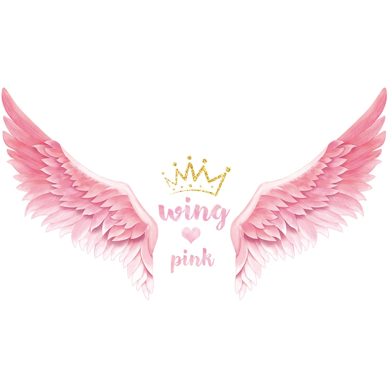 Романтические Розовые крылья наклейки на стену Наклейка детская спальня