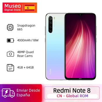 Перейти на Алиэкспресс и купить Xiaomi Redmi Note 8 смартфон с восьмиядерным процессором Snapdragon 665, ОЗУ 4 Гб, ПЗУ 64 ГБ, 48MP Quad Camera