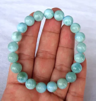 

Free Shipping Natural Larimar Round 9mm Beads Bracelet Women Jewelry Accessories Weddings Parties Birthday Gift