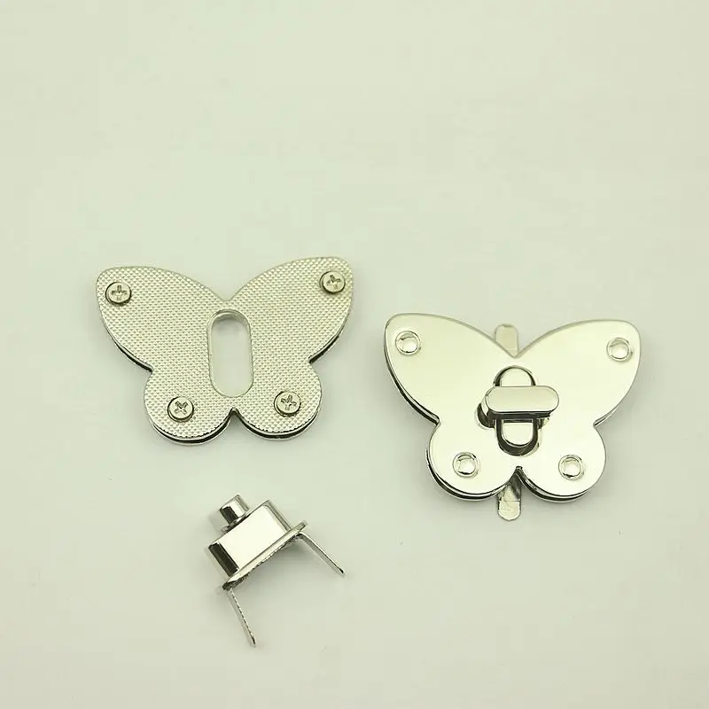 10Pcs Butterfly Women Bag Lock Metal Twist Turn Mortise Lock Snap Handbag Buckles Clasp Closure DIY Leather Hardware Accessories