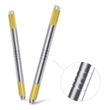 

1Pcs Two Used Microblading Pen Eyebrow Manual Tattoo Pen Permanent Makeup Needle Handmade Handle Tool 3D Cosmetic Tattoo
