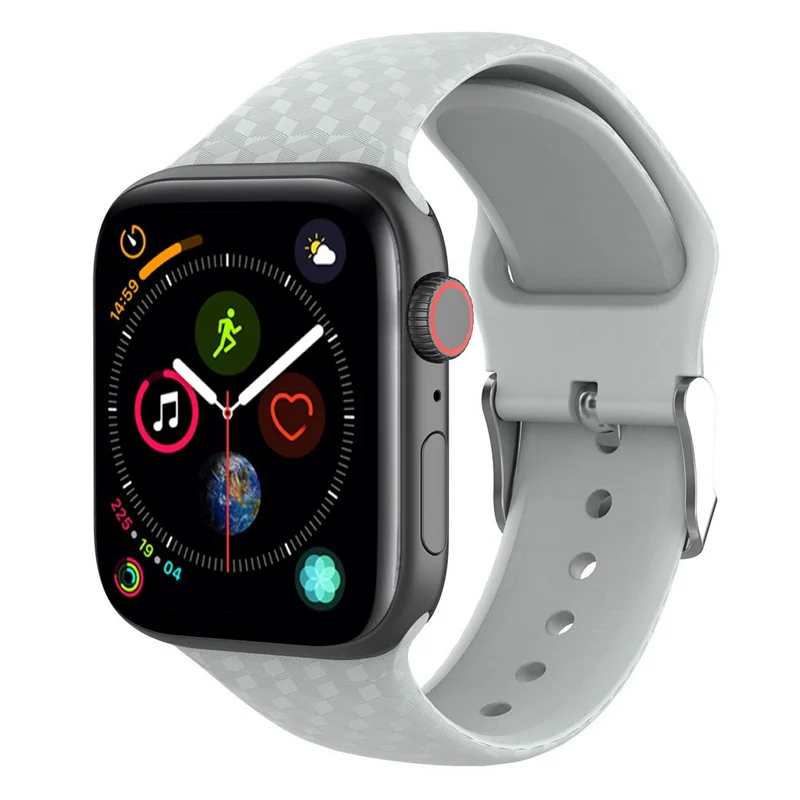 Ремешок для Apple watch ремешок 44 мм 40 мм Apple watch 4 3 2 1 iwatch ремешок 38 мм 42 мм 3D текстура спортивный силиконовый ремешок для часов браслет