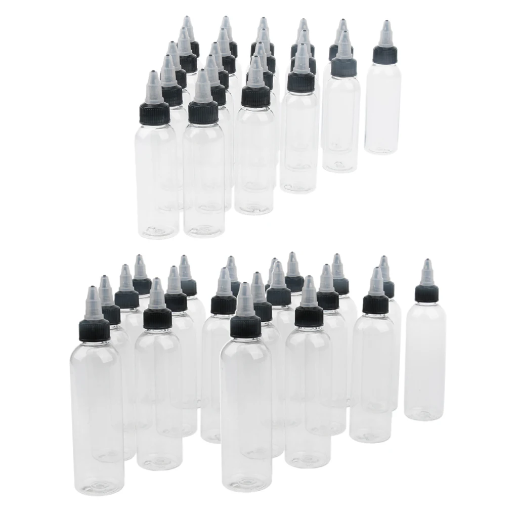 40pcs Empty Squeeze Bottles  Cap Nozzle Tip Bottles 120ml 60ml New