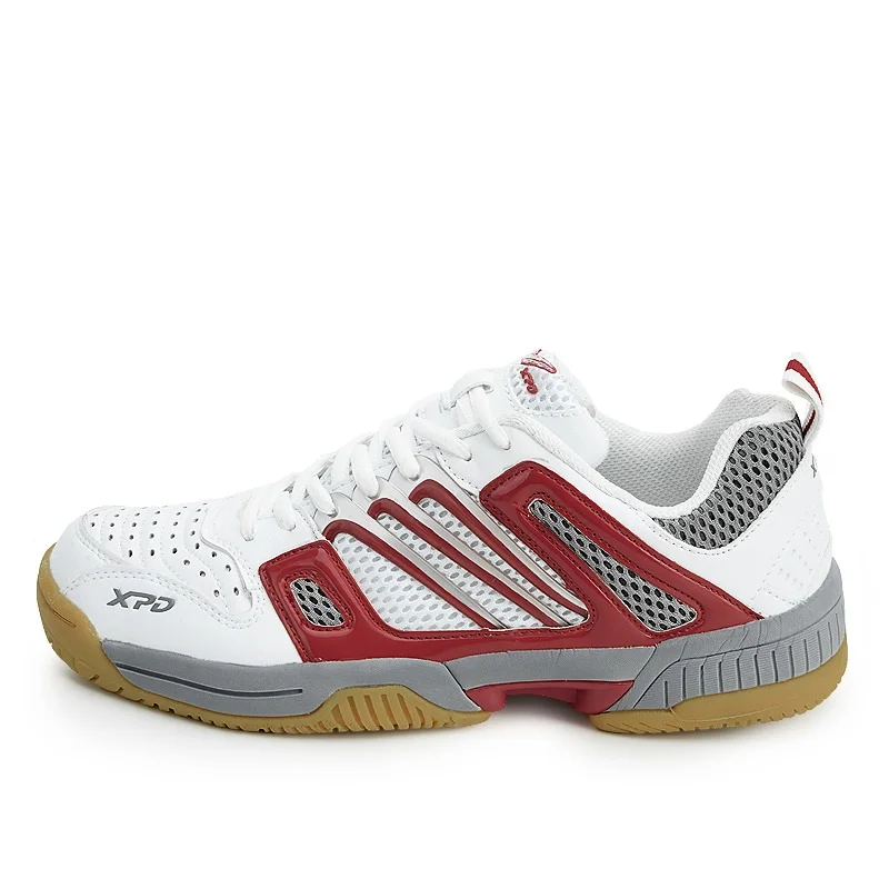 Мужская и женская Нескользящая дышащая обувь для настольного тенниса, уличные спортивные кроссовки для тренировок, износостойкая спортивная обувь размера плюс 36-45 - Цвет: Красный