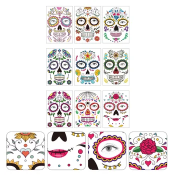 

9Pcs Stickers Creative Practical Convenient Halloween Supplies Tattoos Stickers Party Props Facial Stickers for Home
