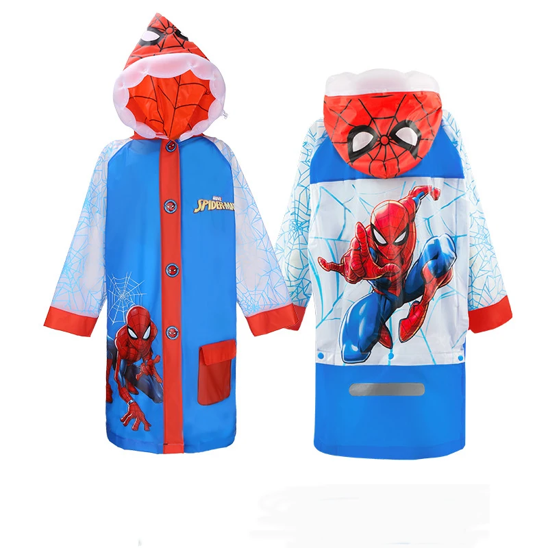 

Discount Only Today PVC Marvel Spider-man Raincoat for Children's Single-person Plastic Hiking Student Book Bag Fashion Rainwear