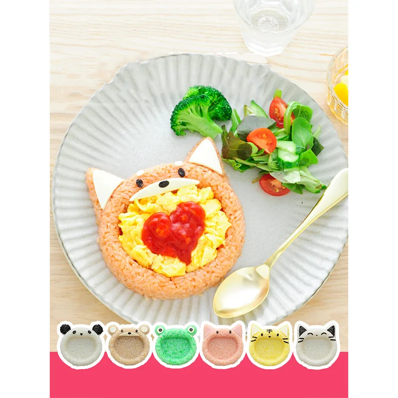 Большой рот кошка форма для рисовых шариков мультфильм креативная DIY Форма для риса миска для риса детская посуда кухонные забавные инструменты