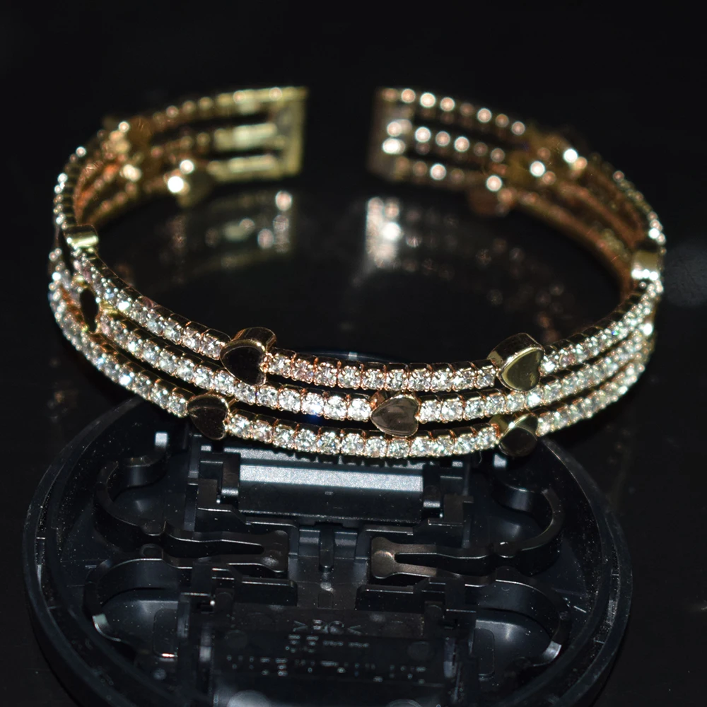 Crystal Bracelets Rhinestone Gold Silver Plated For Women Wedding Jewelry