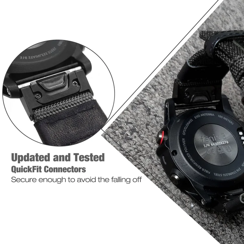 YOOSIDE Correa de reloj Fenix 5/Fenix 6, 0.866 pulgadas, ajuste rápido,  fácil y duradera, de nailon para Garmin Fenix 5/5 Plus, Fenix 6, Instinct