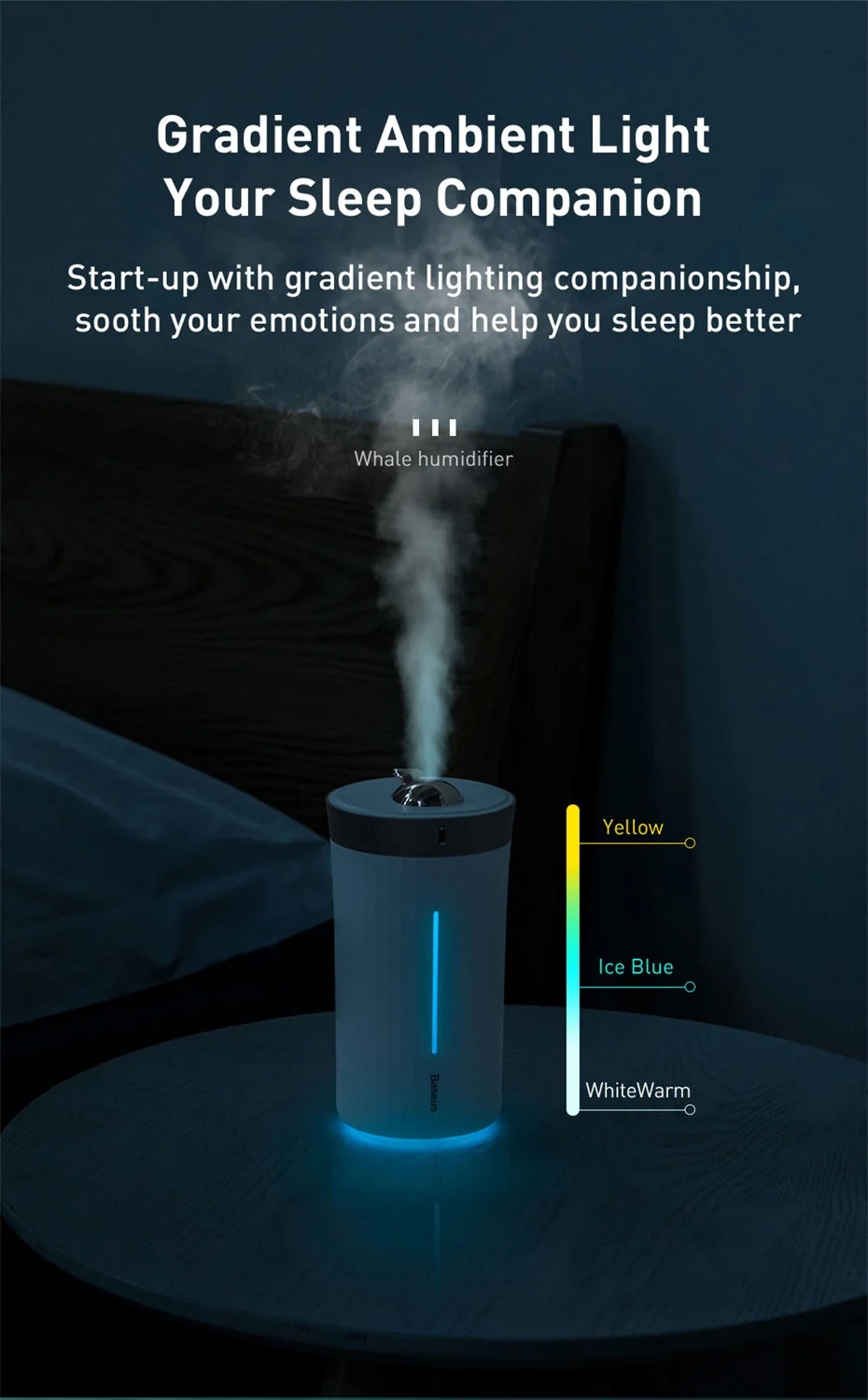 Baseus мини-увлажнитель воздуха Fogger Mist Maker портативный очиститель воздуха увлажняющий для дома автомобильный держатель офисный настольный домашний стол