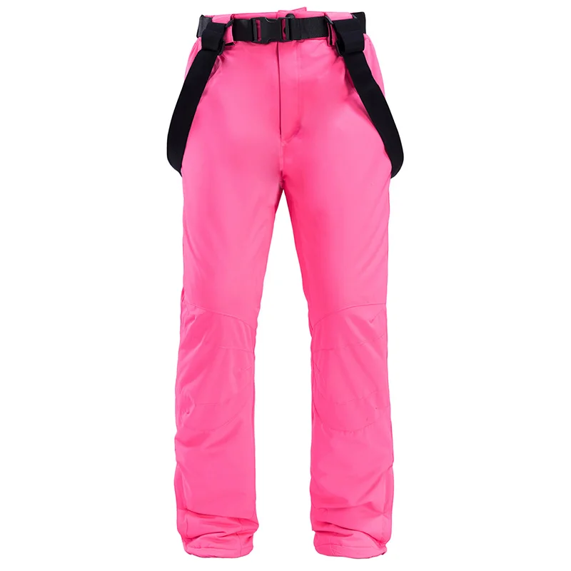 Красочный Зимний костюм Женская лыжная куртка+ зимние комбинезоны брюки зимние водонепроницаемые утепленные костюмы женский комплект для сноуборда - Цвет: Pink pants