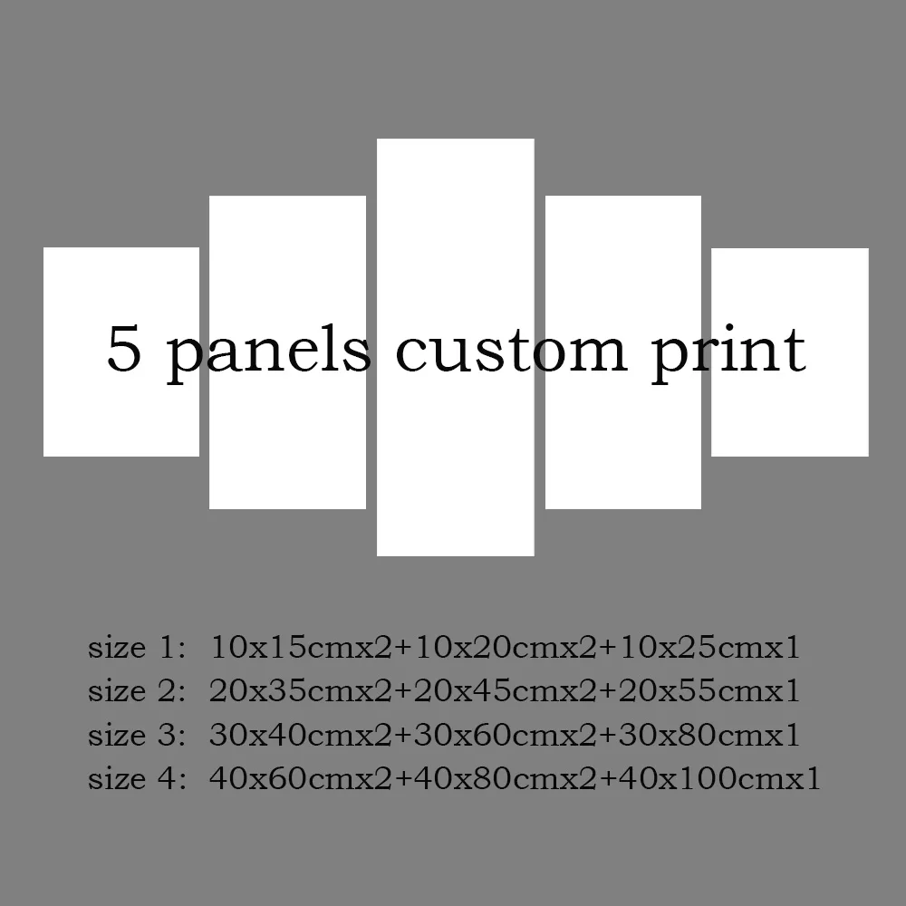 Custom Print 5 Panels Canvas Art Posters And Prints Family Photo Anime Movie Pet Landscape Anniversary Group Painting | Дом и сад