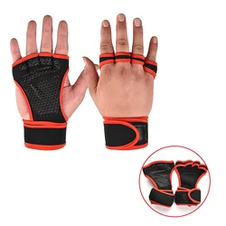 Unisex Fitness Workout Gloves with Wrist and Palm Protection - L (A-Red)