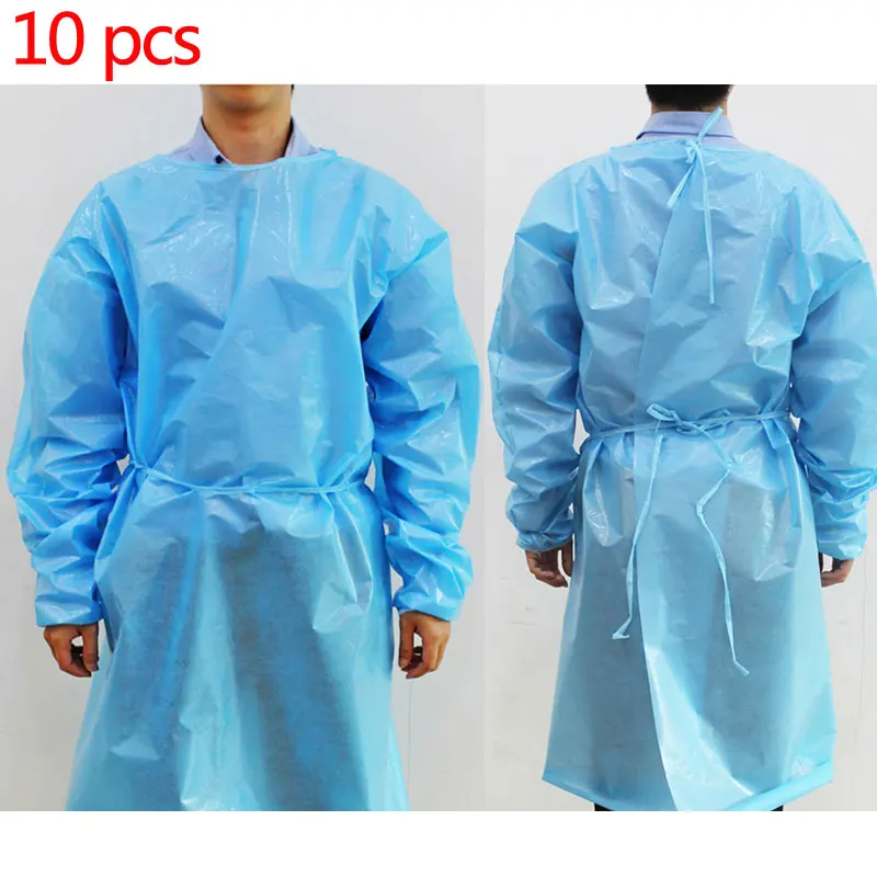 Disposable Protective Suits Protection Clothes SMS Dustproof waterproof Isolation Safe clothing Overall Outdoor Work Cloth | Безопасность