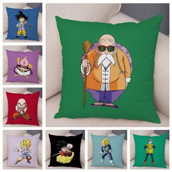 

Japan Anime Cute Dragon Ball Cushion Cover for Sofa Home Cae Pillow Case Decor Cartoon Son Goku Printed Plush Pillowcase 45x45cm