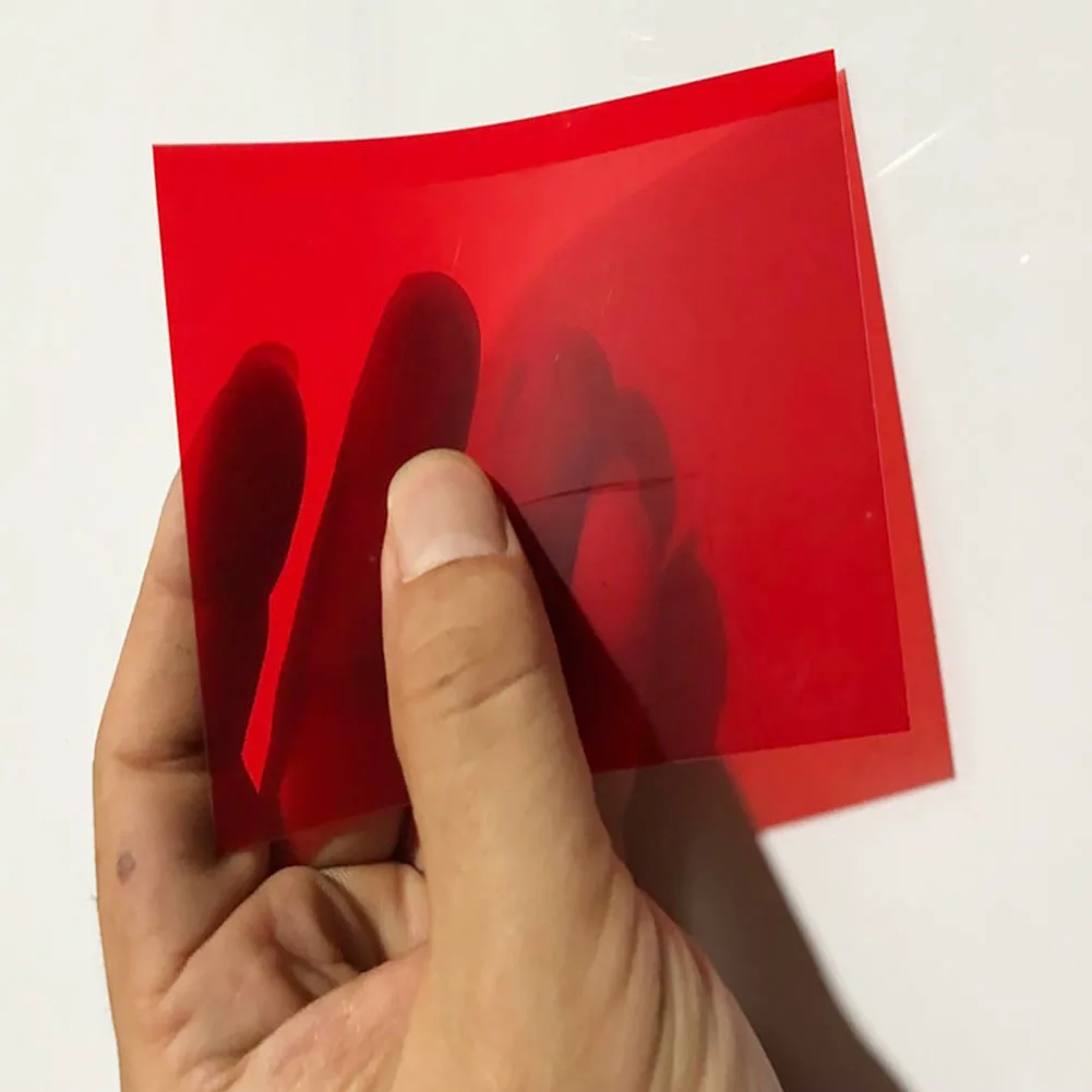 2 шт. гибкие ремесла гелевый лист накладки пластиковая пленка цветные прозрачные искусства ПВХ термостойкий легкий тонкое освещение фильтр - Цвет: Красный