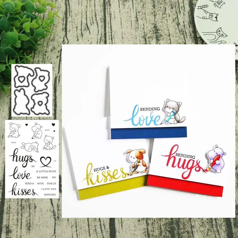 Love Note металлический Трафаретный вырубной штамп и прозрачные наклейки Прозрачная