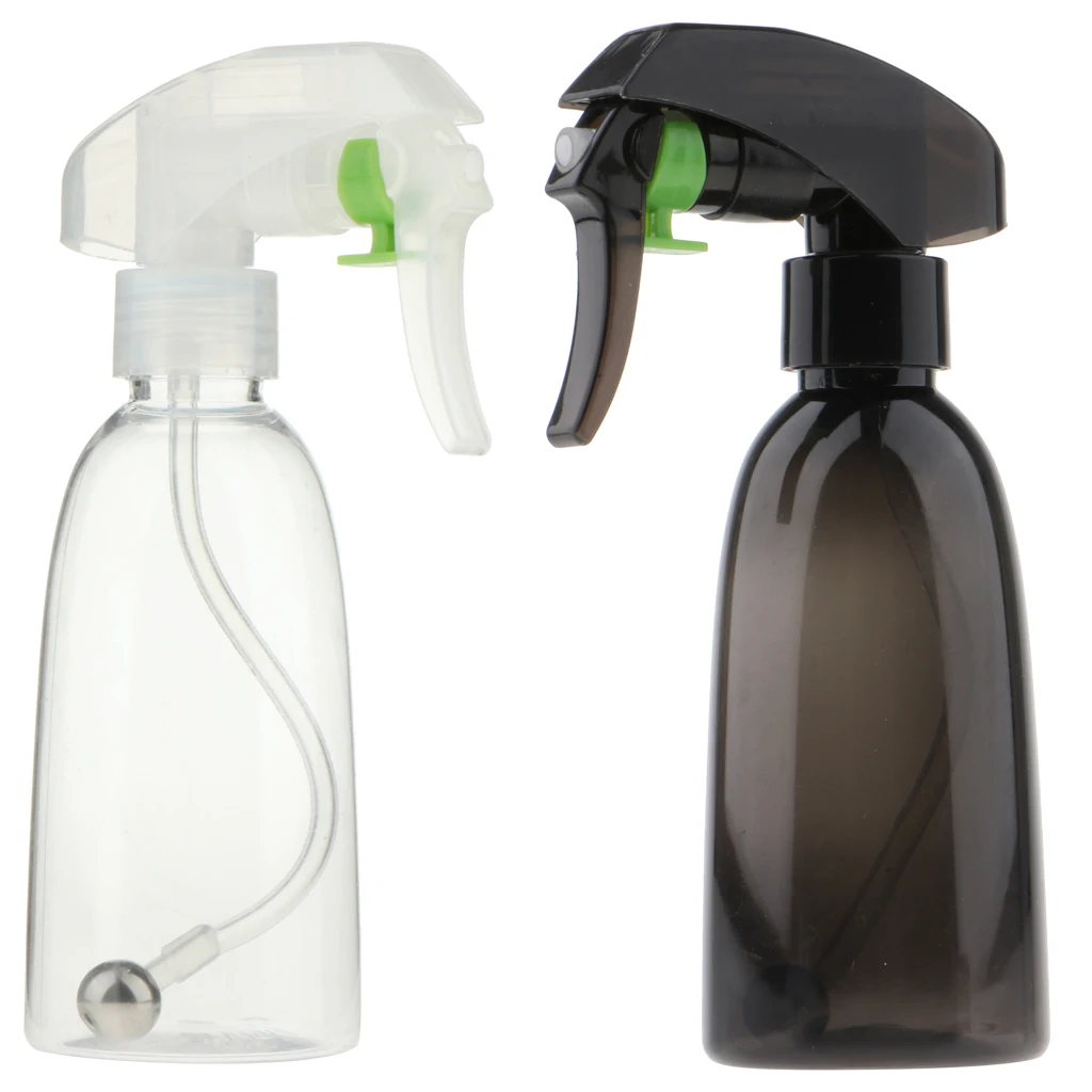 200ML Professional Spray Bottle Hair Salon Comestic Lotion Water Plants Flowers Sprayer, Steel Ball Inside, Black/Clear