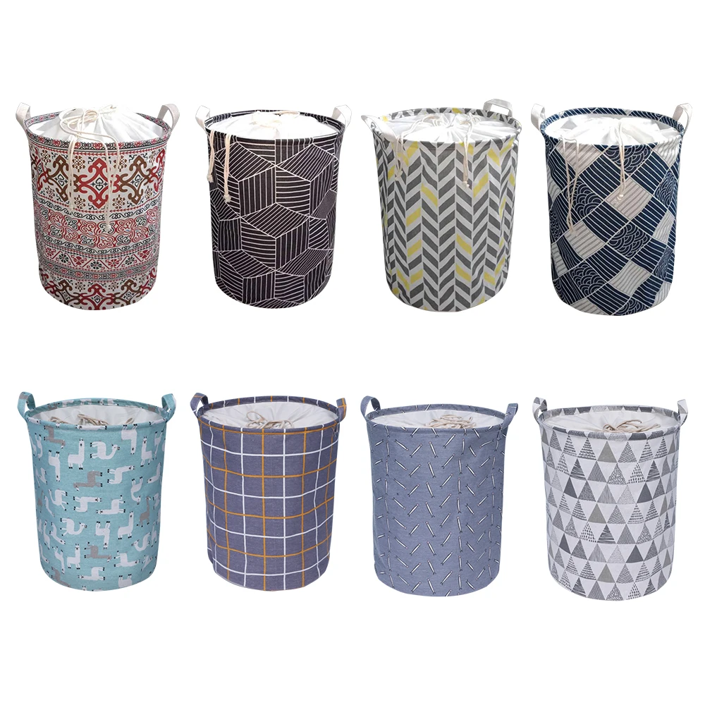 

Large Capacity Collapsible Laundry Basket Drawstring Closure Laundry Hamper Canvas Storage Organizer With Handles Household
