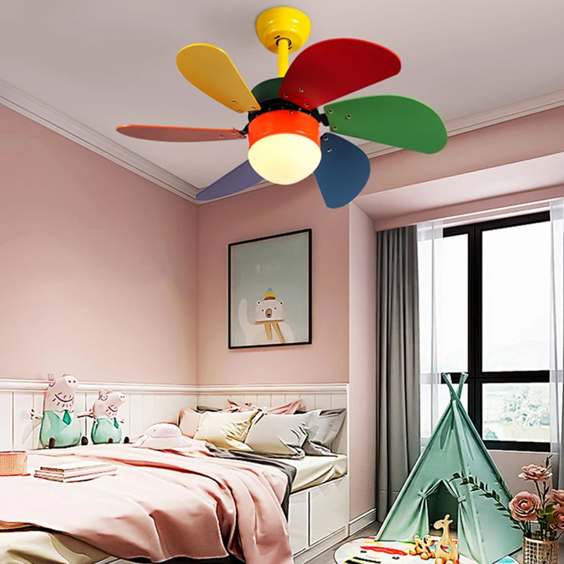 Nordic bedroom decor led lights for room ceiling fan light lamp restaurant dining fans with remote control | Лампы и освещение